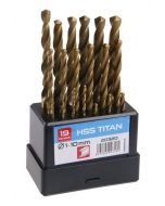 Sada HSS TITAN vrtáků 1-10mm (po 0. 5mm) 19ks plast
