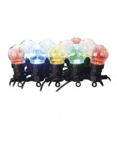 LED světelný řetěz – 10x párty žárovky, 5 m, venkovní i vnitřní, multicolor