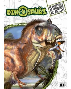 Cvičebnice se samolepkami A4 Dinosauři