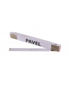 Metr skládací 2m PAVEL (PROFI, bílý, dřevo)
