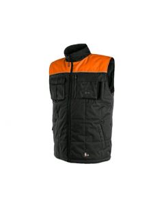 Pánská zimní vesta SEATTLE, fleece, černo-oranžová