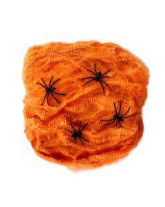 Pavoučí síť oranžová s pavouky