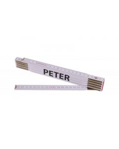 Metr skládací 2m PETER (PROFI, bílý, dřevo)