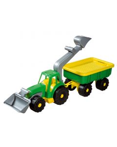 Androni Traktorový nakladač s vlekem Power Worker - délka 58 cm zelený
