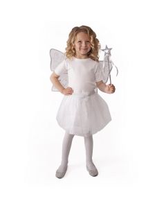 Dětský kostým tutu sukně bílá motýl s křídly a hůlkou