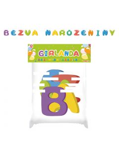 Girlanda papírová BEZVA NAROZENINY